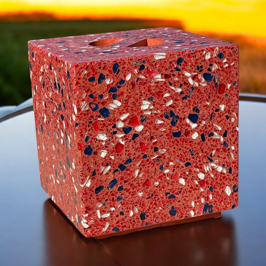 Terrazzo cube "FireCube"