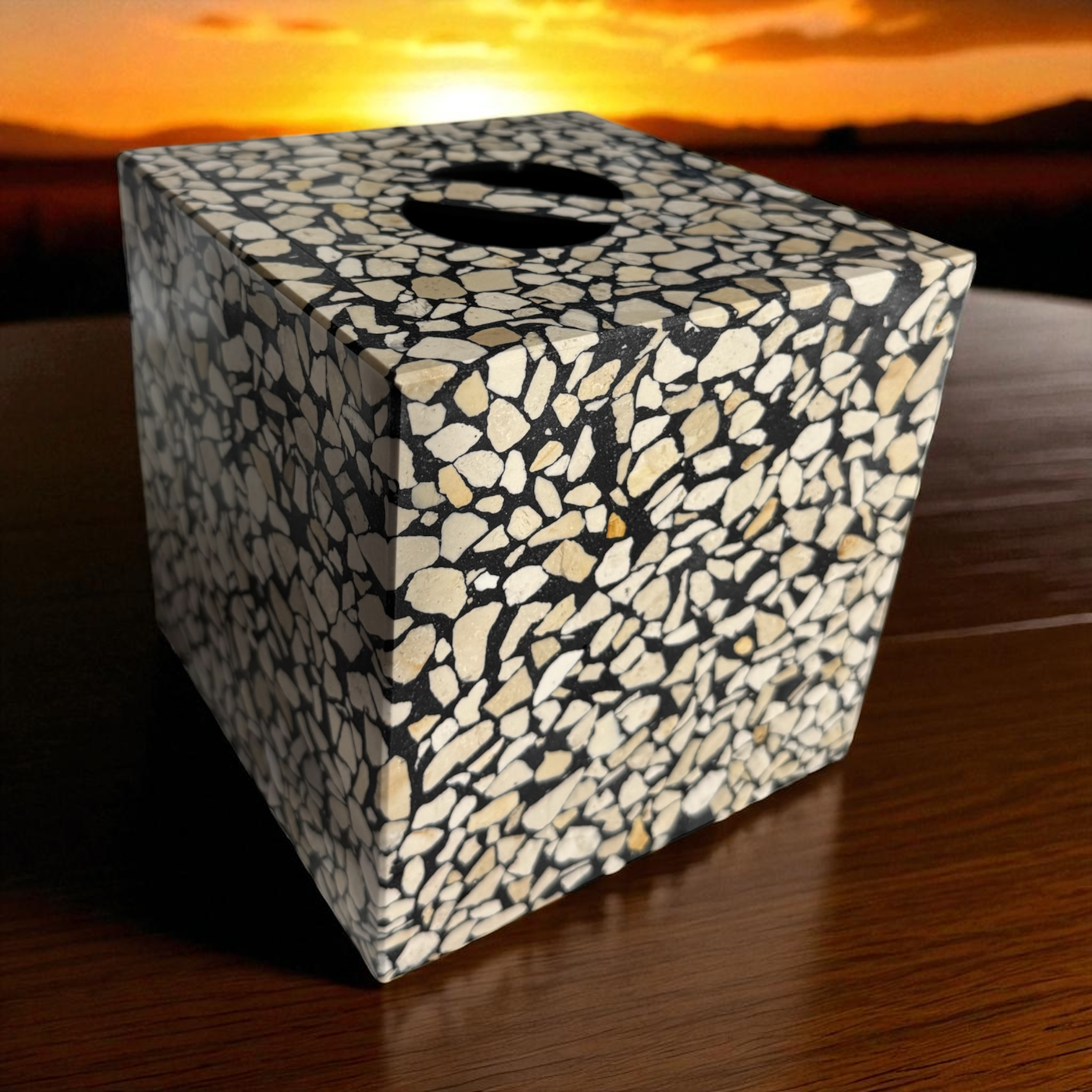 Terrazzo cube "FireCube"